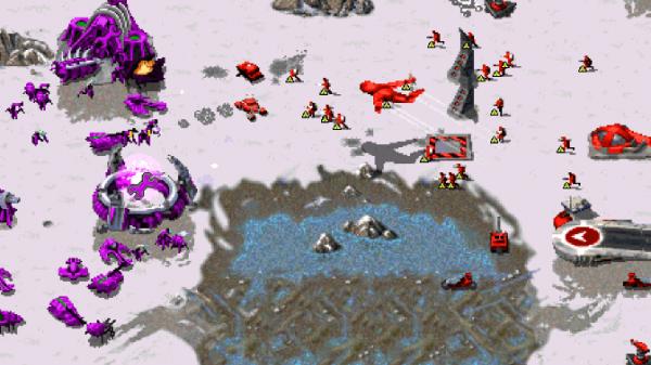 Scrin defend against Nod forces in Combined Arms 0.70 (OpenRA mod)